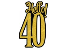 מרכז שולחן יום הולדת 40 - זהב גליטר